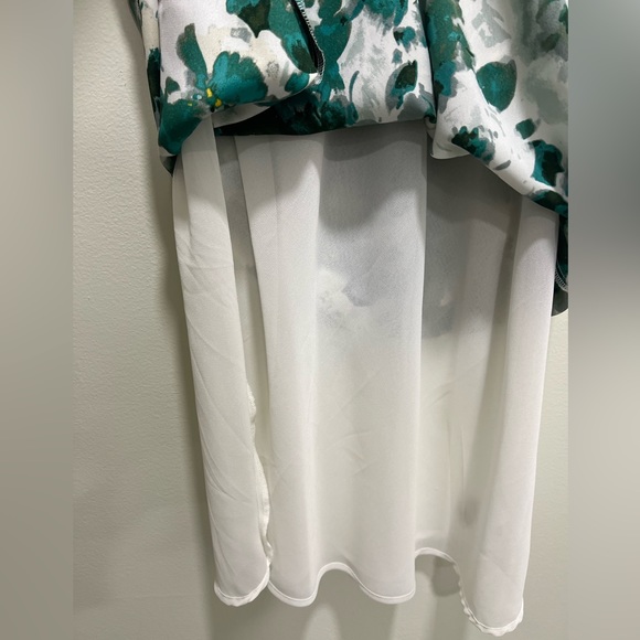 Lucky Brand Natalie Floral Slip Midi Dress in teal, green, white, size M - Picture 9 of 12